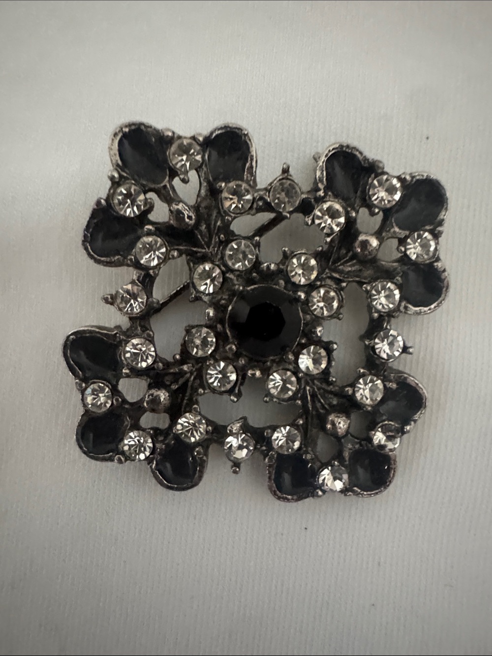 Vintage Gunmetal antiqued Maltese Gothic Cross Broach.